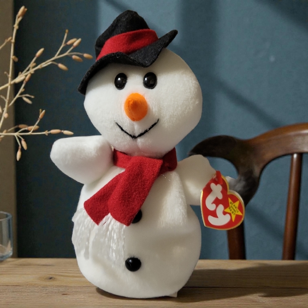 Vtg 96 TY Beanie Baby SNOWBALL Snowman 4th Gen Hang Tush Tag #4201 7.5"
